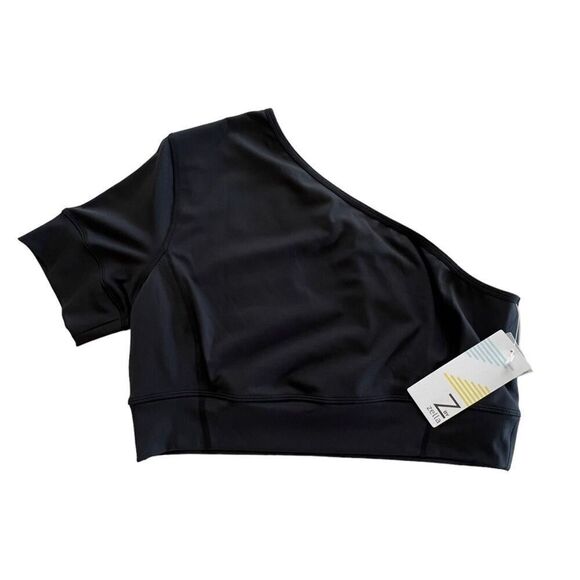 Z by Zella Black Feel Inspired One Shoulder Crop Top Size Large NWT - Picture 4 of 9